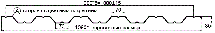 Фото: Профнастил НС35 х 1000 - A (ПЭ-01-1015-0.45) в Пушкино