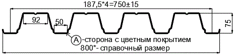 Фото: Профнастил Н75 х 750 - A (ПЭ-01-5002-0.7) в Пушкино