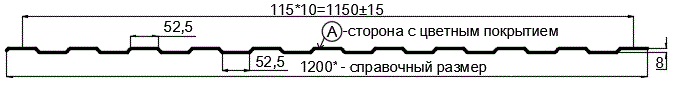 Фото: Профнастил С8 х 1150 - A (ECOSTEEL_MA-12-Античный Дуб-0.45) в Пушкино