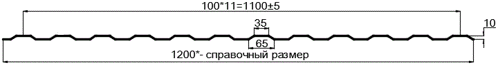 Фото: Профнастил оцинкованный МП10 х 1100 (ОЦ-01-БЦ-0.5) в Пушкино