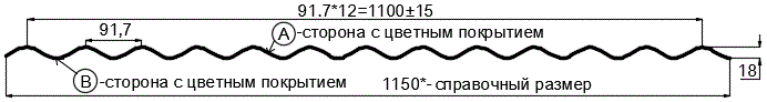 Фото: Профнастил МП18 х 1100 - A (ECOSTEEL_MA_Д-12-Античный Дуб-0.45) в Пушкино