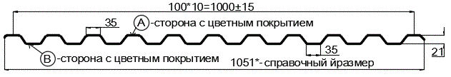 Фото: Профнастил С21 х 1000 - A (ECOSTEEL_MA_Д-12-Античный Дуб-0.45) в Пушкино