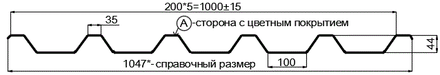 Фото: Профнастил С44 х 1000 - A (ПЭ-01-3005-0.65) в Пушкино