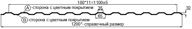 Фото: Профнастил МП10 х 1100 - B (ECOSTEEL_MA_Д-12-Античный Дуб-0.45) в Пушкино