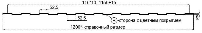 Фото: Профнастил С8 х 1150 - B (ECOSTEEL_MA-12-Античный Дуб-0.45) в Пушкино