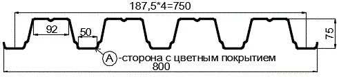 Фото: Профнастил Н75 х 750 - A (ПЭ-01-1018-0.7) в Пушкино