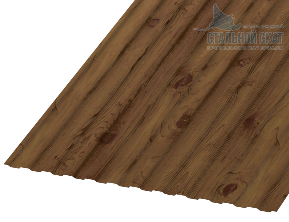 Профнастил МП10 х 1100 - B (ECOSTEEL_T-12-Дуб-0.45)