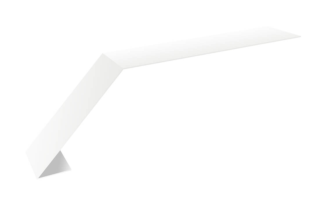 Планка карнизная для мягкой кровли 100х60 0,5 Satin с пленкой RAL 9003 сигнальный белый (3м)