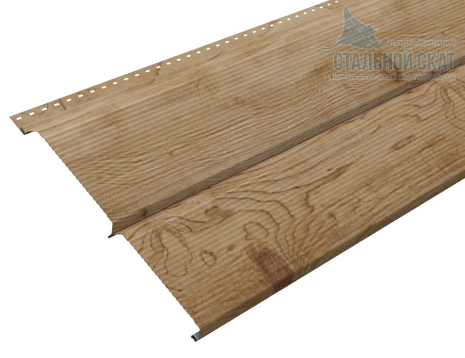 Сайдинг Lбрус-XL-В-14х335 (ECOSTEEL-01-Сосна-0.5)