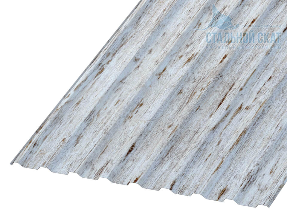 Профнастил МП20 х 1100 - R (ECOSTEEL_MA-01-Беленый Дуб-0.5)