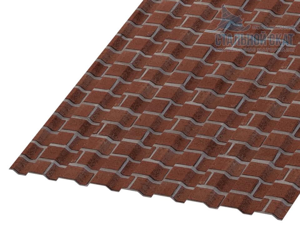 Профнастил МП20 х 1100 - A (ECOSTEEL-01-Кирпич-0.5)
